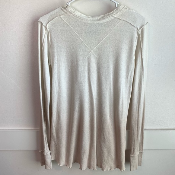 Free People Ivory Ombré Cozy Up Henley Long Sleeve Shirt - Picture 4 of 10